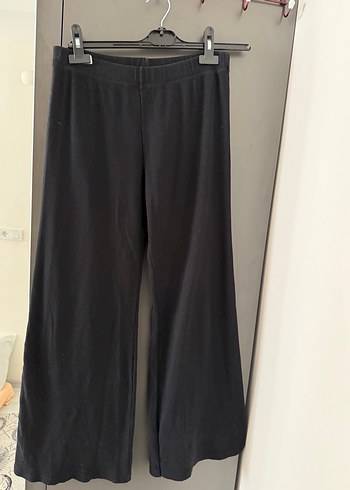 Siyah Kadın İspanyol paça eşofman - Görsel 2