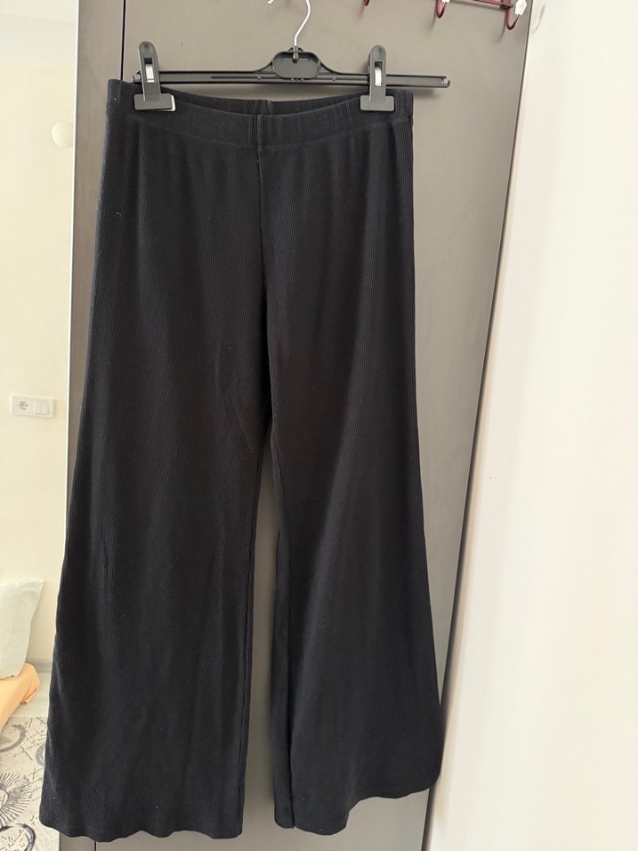 Siyah Kadın İspanyol paça eşofman - Görsel 2