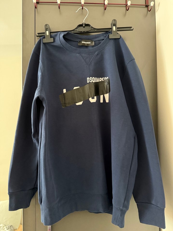 Mavi DSQUARED2 Baskılı Sweatshirt - Görsel 2