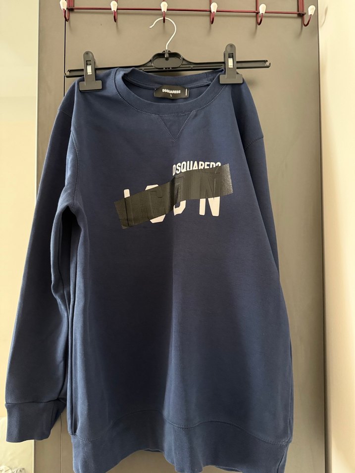 Mavi DSQUARED2 Baskılı Sweatshirt - Görsel 3