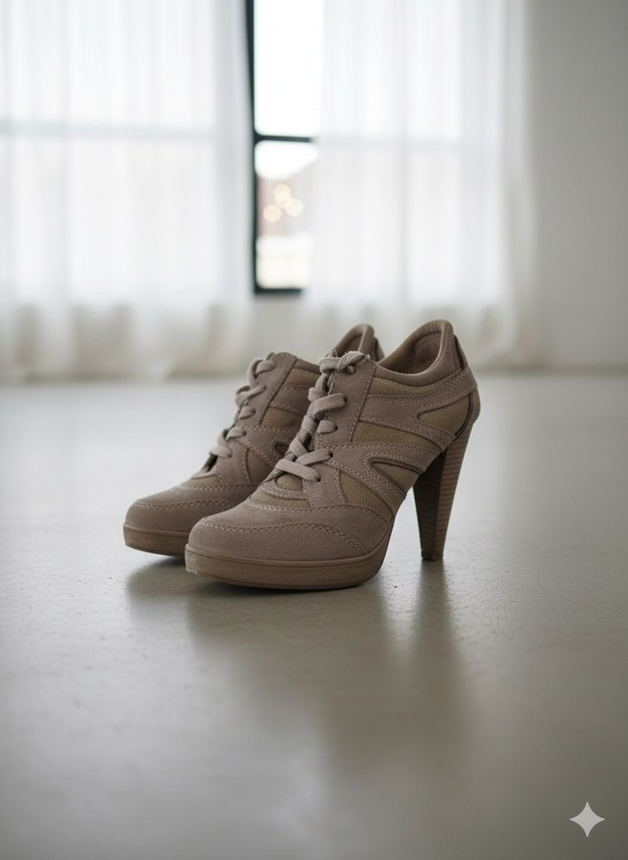 Lila spor görünümlü topuklu - Görsel 4