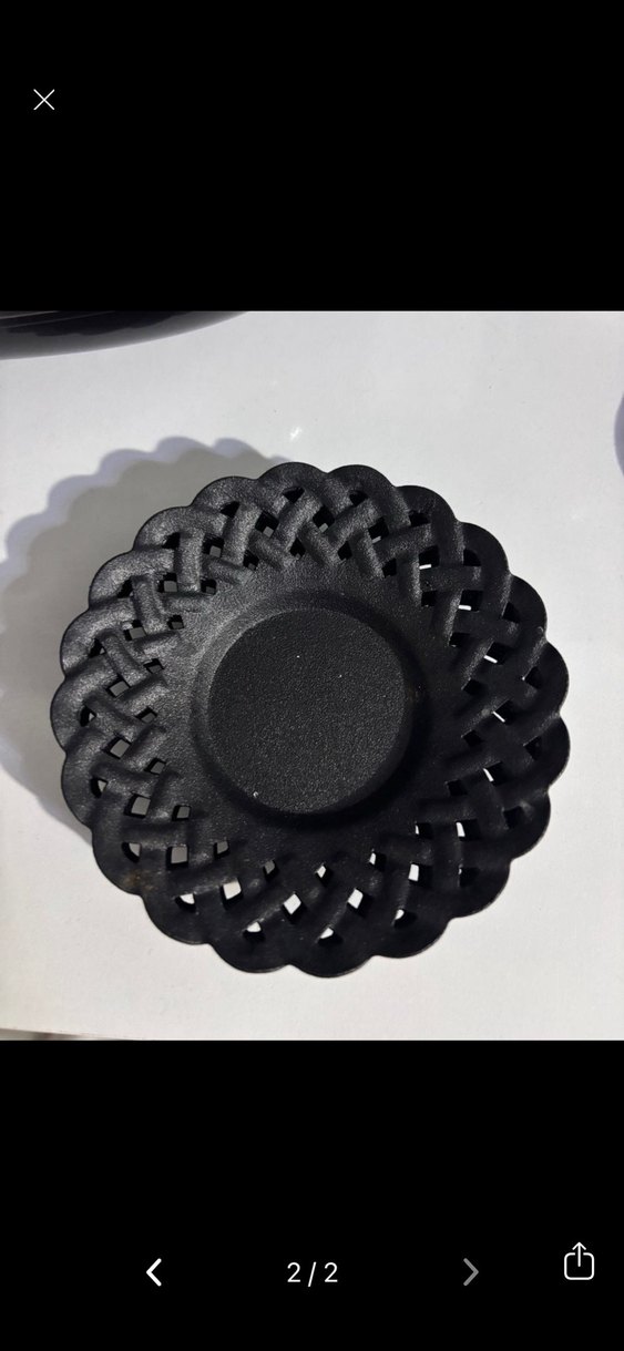 Siyah Gotik Dantel Desenli lokumluk veya çay tabağı - Görsel 2