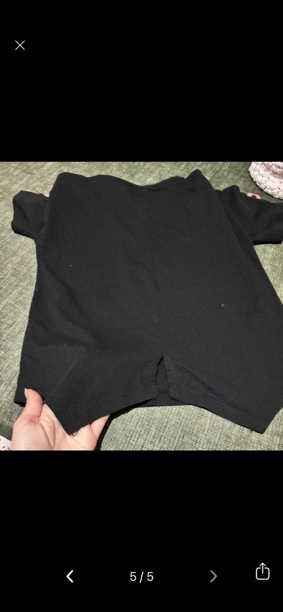 Kız Çocuk Pullu Baskılı Siyah Tişört - Görsel 3