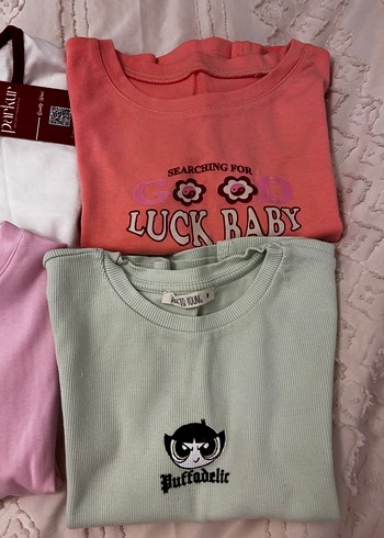 Kız Çocuk Pamuklu Baskılı Kısa Kollu Tişört - Görsel 3