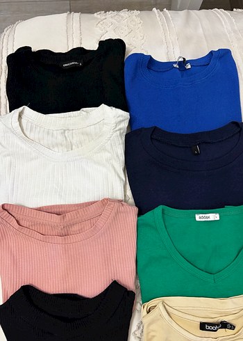 Kadın Çok Renkli kısa Kollu Pamuklu Tişört - Görsel 2