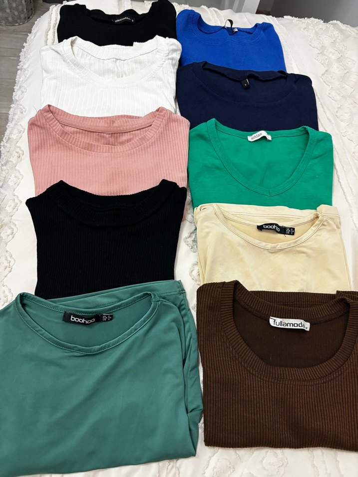 Kadın Çok Renkli kısa Kollu Pamuklu Tişört - Görsel 3