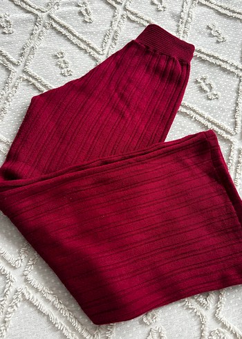 Pembe Çiçek Desenli Örgü Hırka ikili takım - Görsel 3