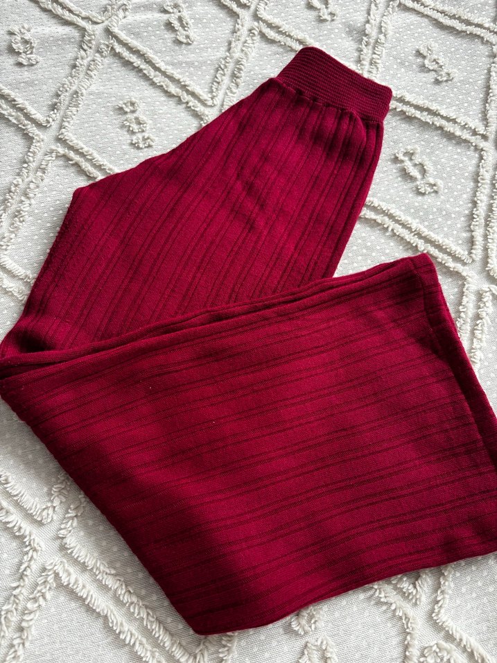 Pembe Çiçek Desenli Örgü Hırka ikili takım - Görsel 3