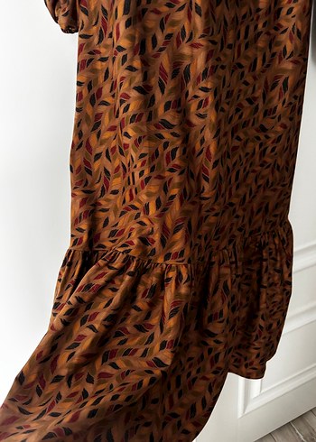 Kahverengi Bohem Uzun Elbise - Görsel 2