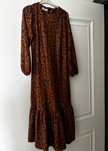 Kahverengi Bohem Uzun Elbise - Görsel 3