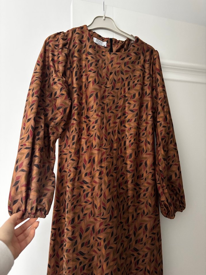 Kahverengi Bohem Uzun Elbise - Görsel 4