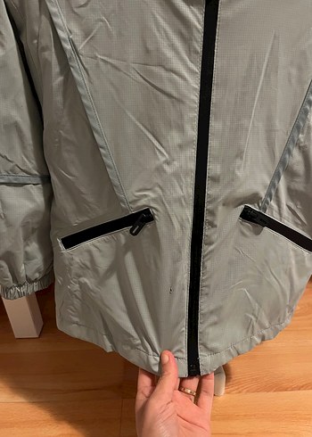Gri Erkek Çocuk Fermuarlı Yağmurluk - Görsel 3