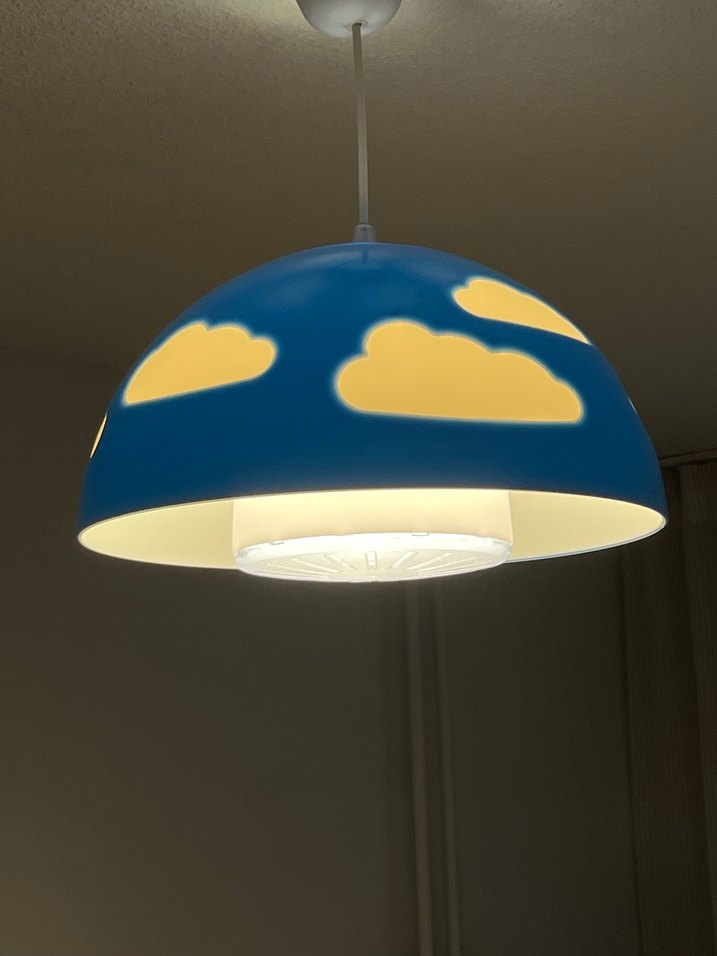Mavi Bulut Desenli Tavan Lambası - Görsel 4