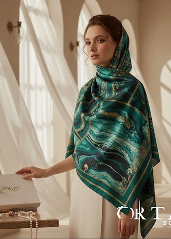 Parlak Camel Renkli Drapeli Kadın Şal - Görsel 3