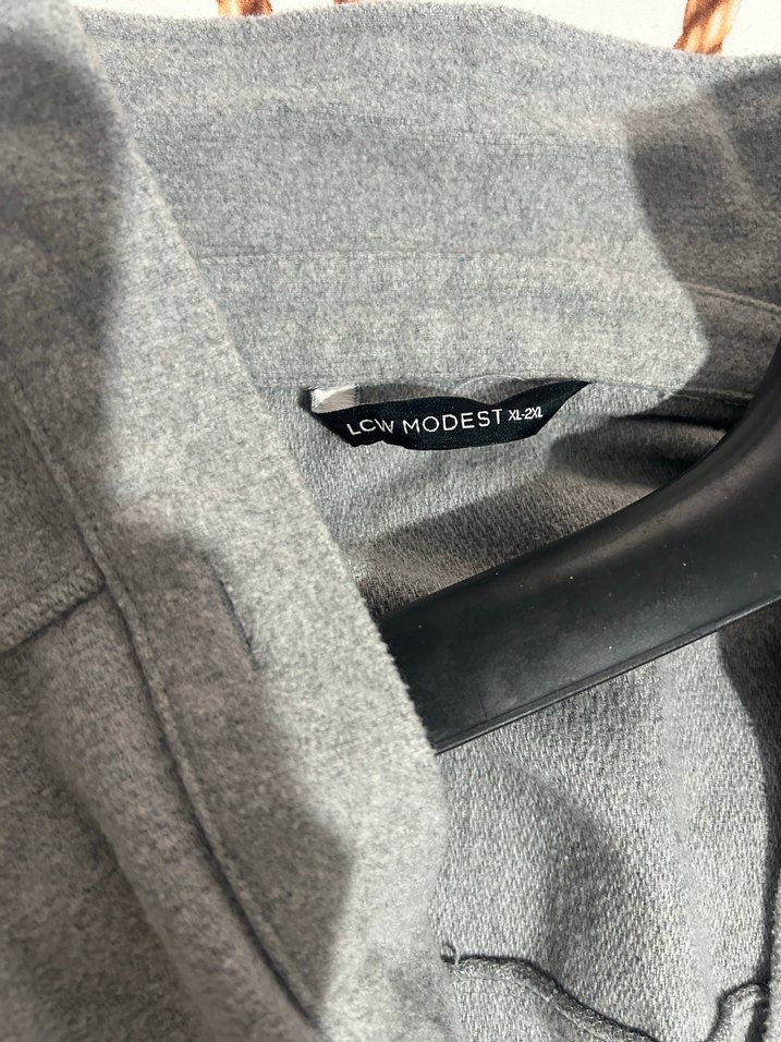 Gri Düğmeli Midi Hamile Ceketi - Görsel 2