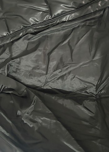 Siyah Deri Uzun Kadın Kışlık Ceket - Görsel 6