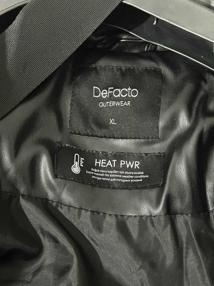 Siyah Deri Uzun Kadın Kışlık Ceket - Görsel 3