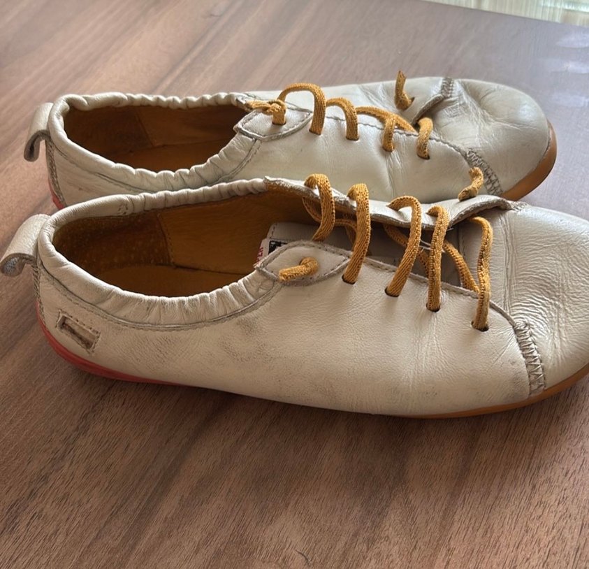 Beyaz deri camper sneaker - Görsel 4