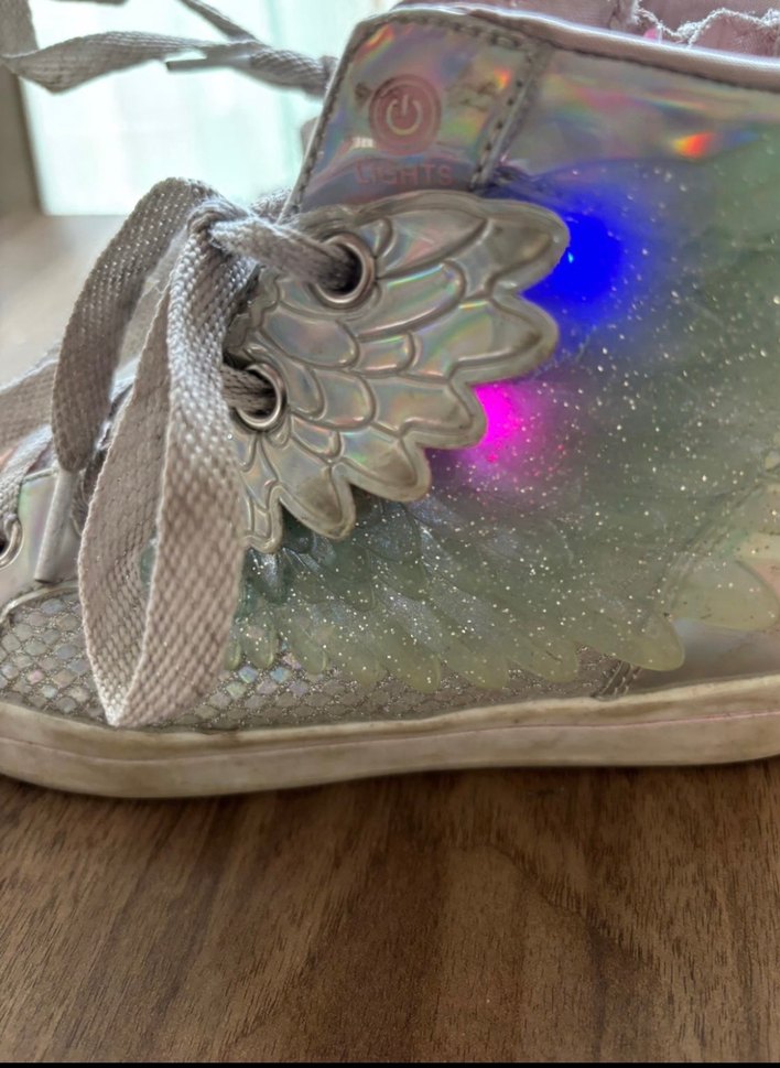 Kız Çocuk Gri Parlak Taşlı Spor Ayakkabı - Görsel 3