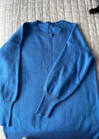 Mavi Örme Kadın Sweatshirt - Görsel 2