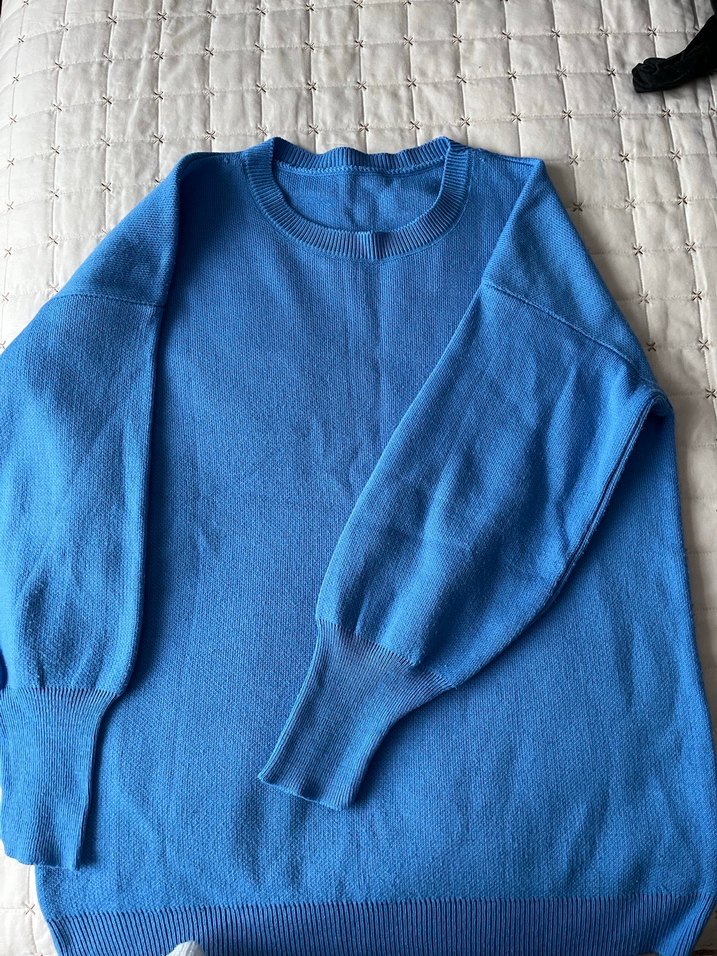 Mavi Örme Kadın Sweatshirt - Görsel 2