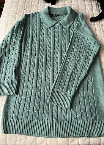 Örgü Yeşil Kadın Kazak - Görsel 4