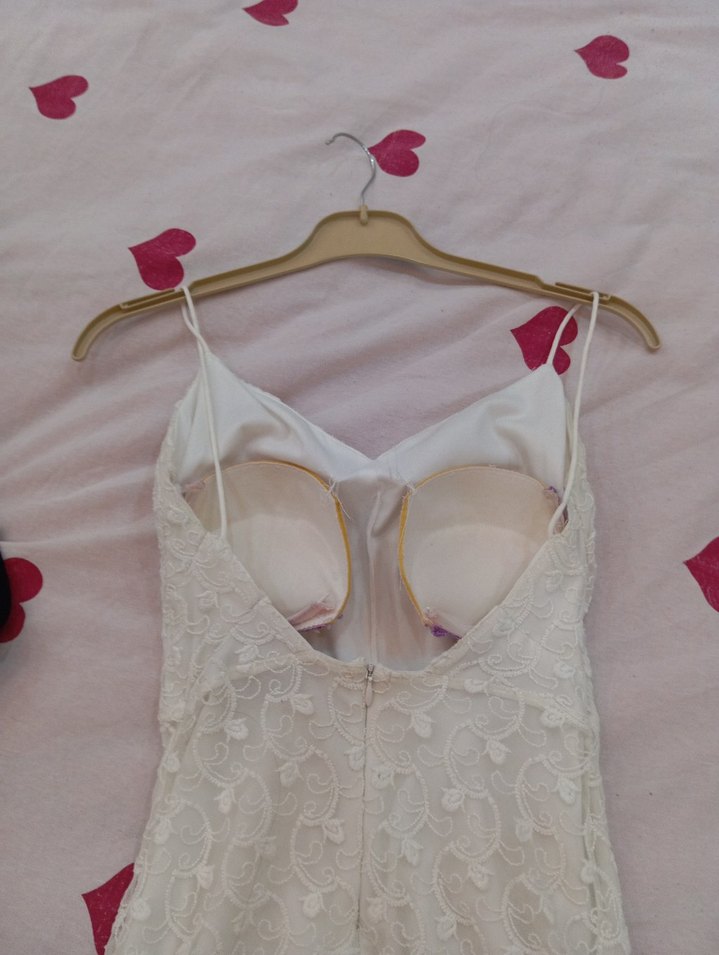 Dantel Detaylı Mini Beyaz elbise - Görsel 4