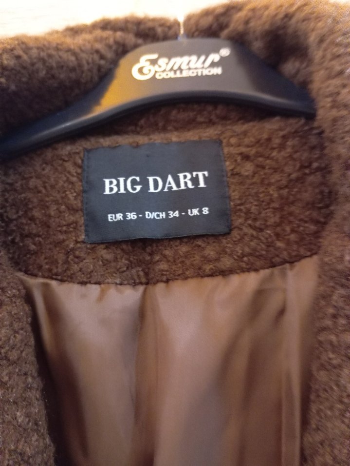 Big Dart Kahverengi kadın kaban yeni - Görsel 3