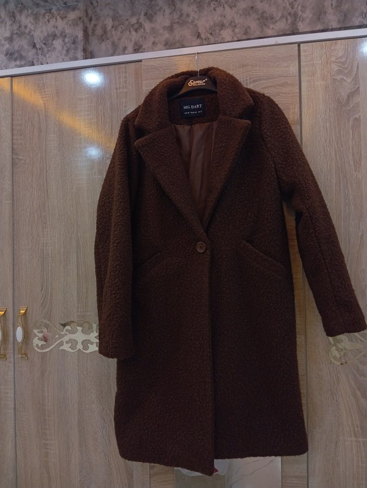 Big Dart Kahverengi kadın kaban yeni - Görsel 4