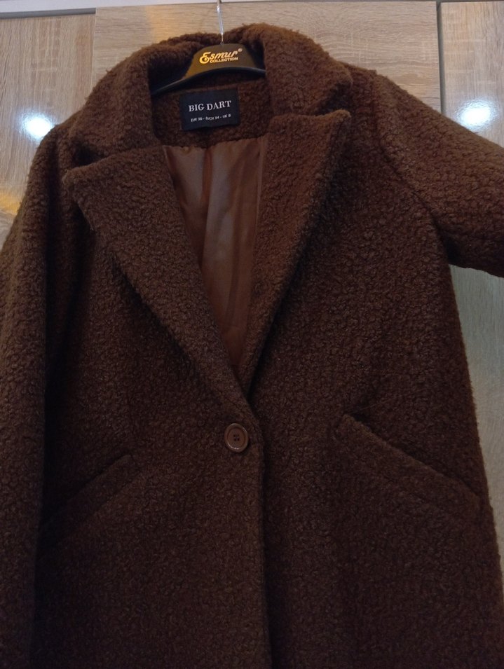 Big Dart Kahverengi kadın kaban yeni - Görsel 2