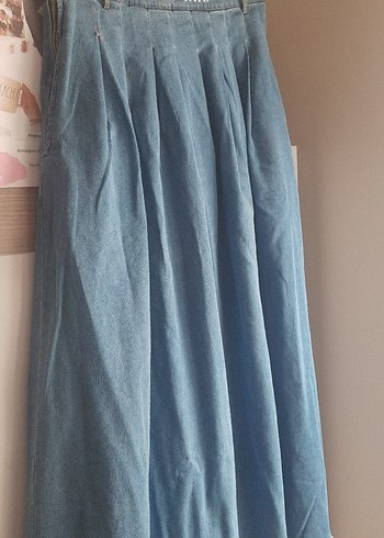 Mavi Pilili Uzun Kot Etek - Görsel 2