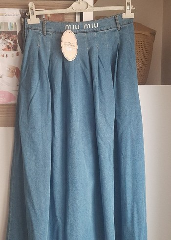 Mavi Pilili Uzun Kot Etek - Görsel 3