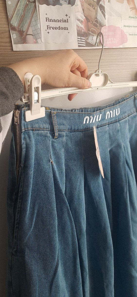 Mavi Pilili Uzun Kot Etek - Görsel 4