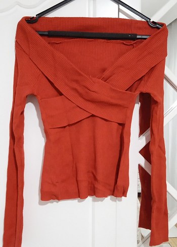 Kırmızı V Yaka Triko Kadın Elbise - Görsel 9