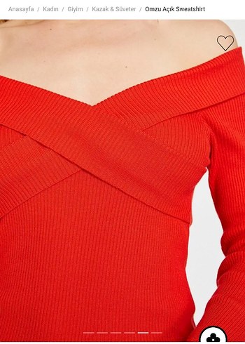 Kırmızı V Yaka Triko Kadın Elbise - Görsel 2