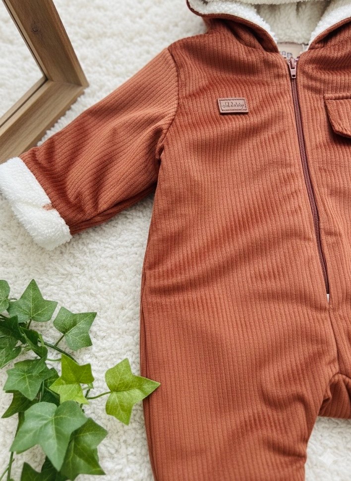 Kahverengi Kürklü Bebek Tulumu - Görsel 2