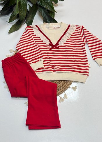 Kız Çocuk Çizgili Takım - Görsel 3