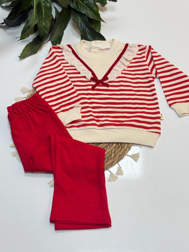 Kız Çocuk Çizgili Takım - Görsel 3