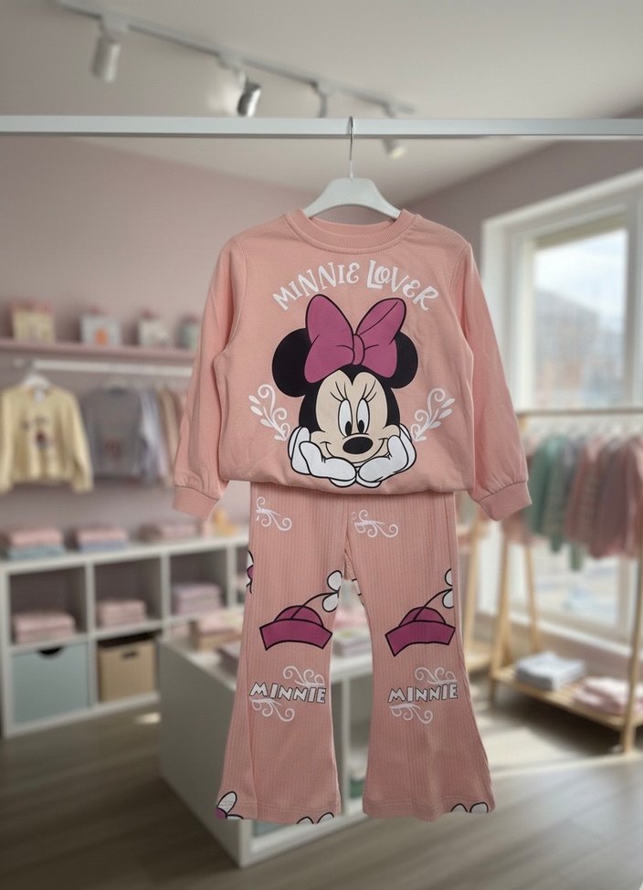 Kız Çocuk Baskılı Sıfır Alt Üst Takım - Görsel 2