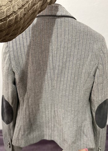 Gri Kadın Düğmeli Yün Ceket - Görsel 2