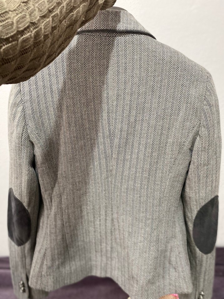 Gri Kadın Düğmeli Yün Ceket - Görsel 2