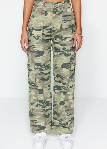 Kadın Kamuflaj Desenli pantolon - Görsel 2
