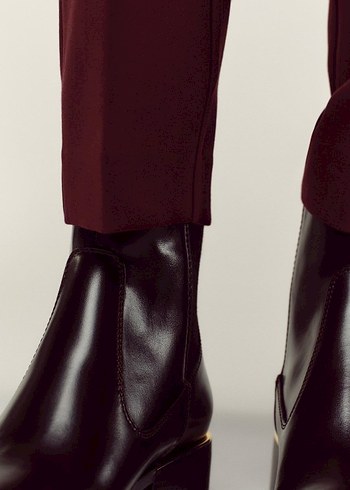 metal detaylı düz bilekte bot - Görsel 3