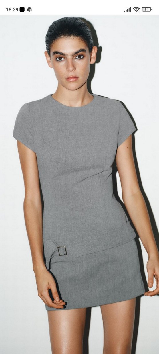 zara kısa kemerli elbise - Görsel 2