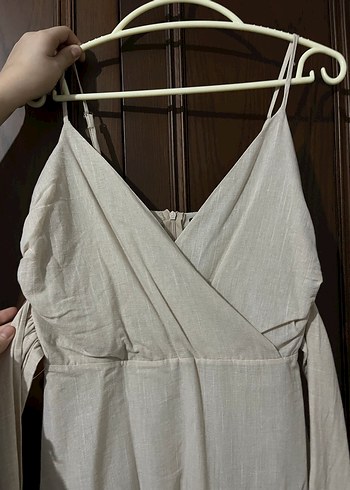 Beyaz Mini Askılı Elbise - Görsel 2