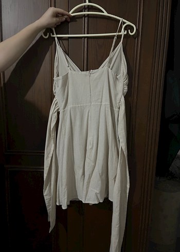 Beyaz Mini Askılı Elbise - Görsel 3