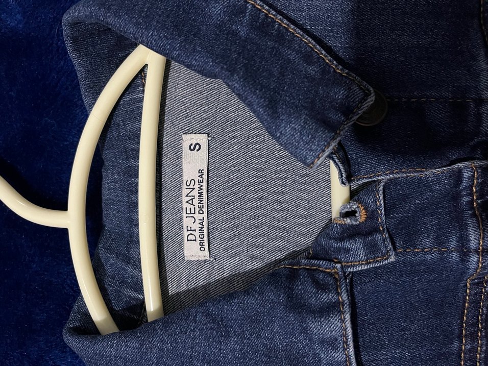 Düğmeli Koyu Mavi Kadın Kot Ceket - Görsel 2