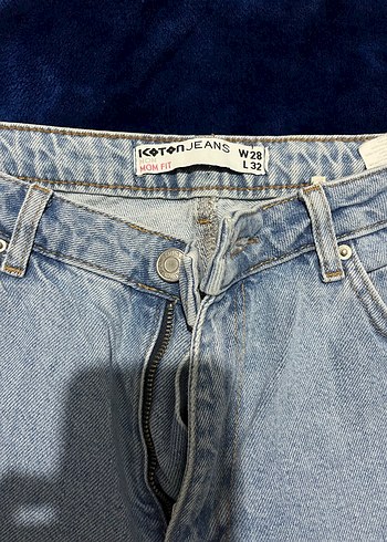 Mavi Bol Kesim Midi Boy Kadın Kot Pantolon - Görsel 3