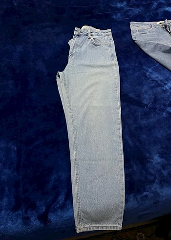 Mavi Bol Kesim Midi Boy Kadın Kot Pantolon - Görsel 2