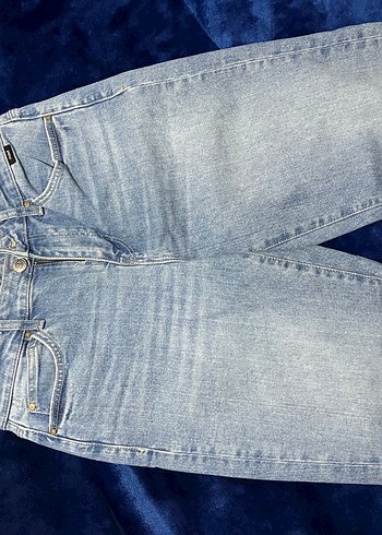 Gri Mavi Midi Boy Kadın Kot Pantolon - Görsel 3